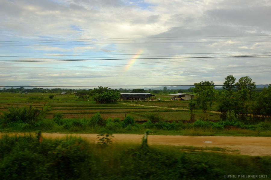 After entering an over-night train in Bangok, this was the beautiful sight that greeted us this morning in the area of Chiang Mai.