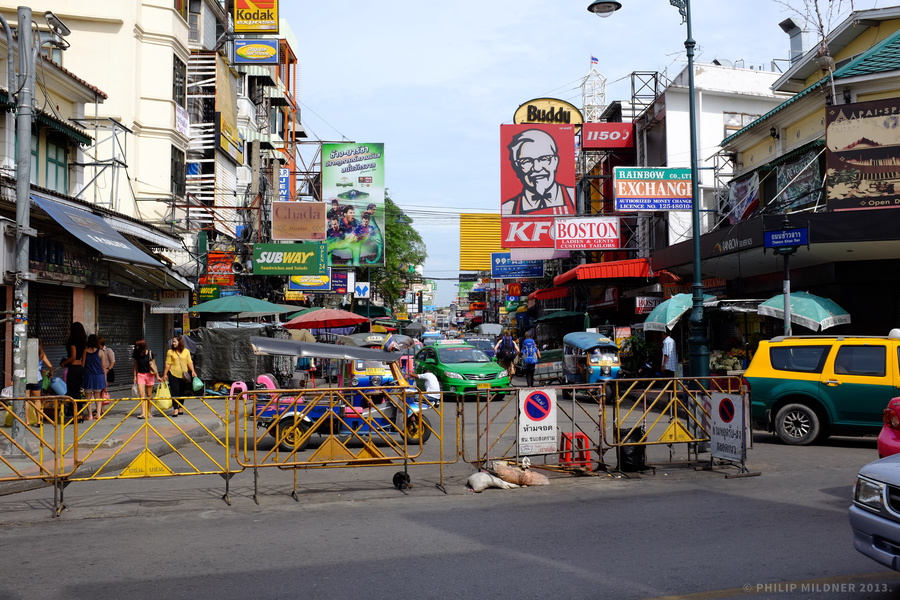 Entry of Khaosan road in Bangkok.